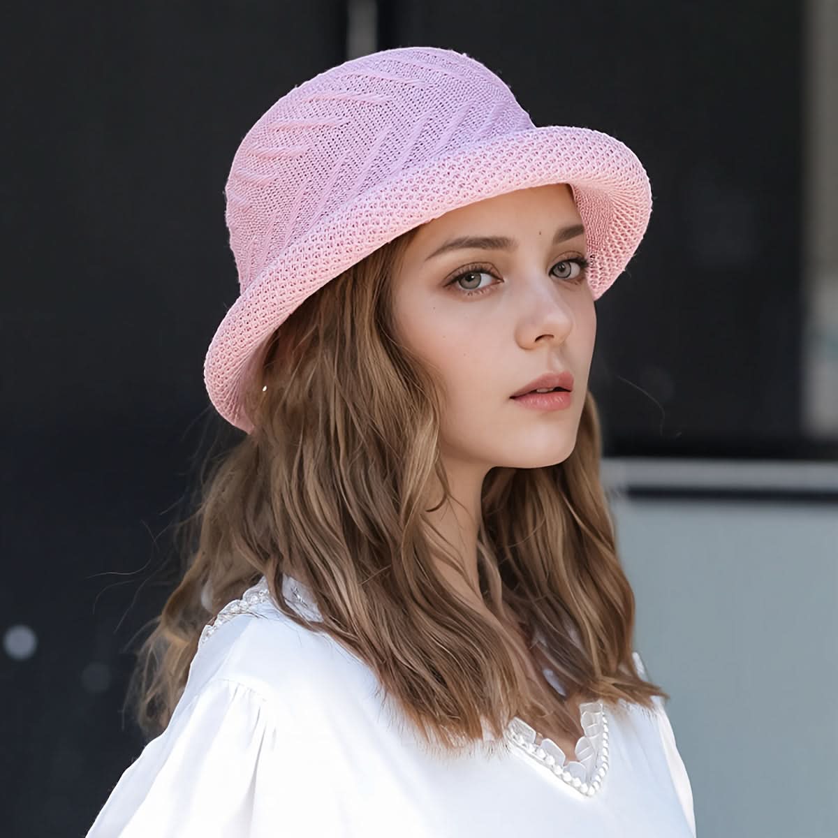 Women’s Straw Sun Hat with Floral Trim – Lightweight, Breathable, Rolled Brim