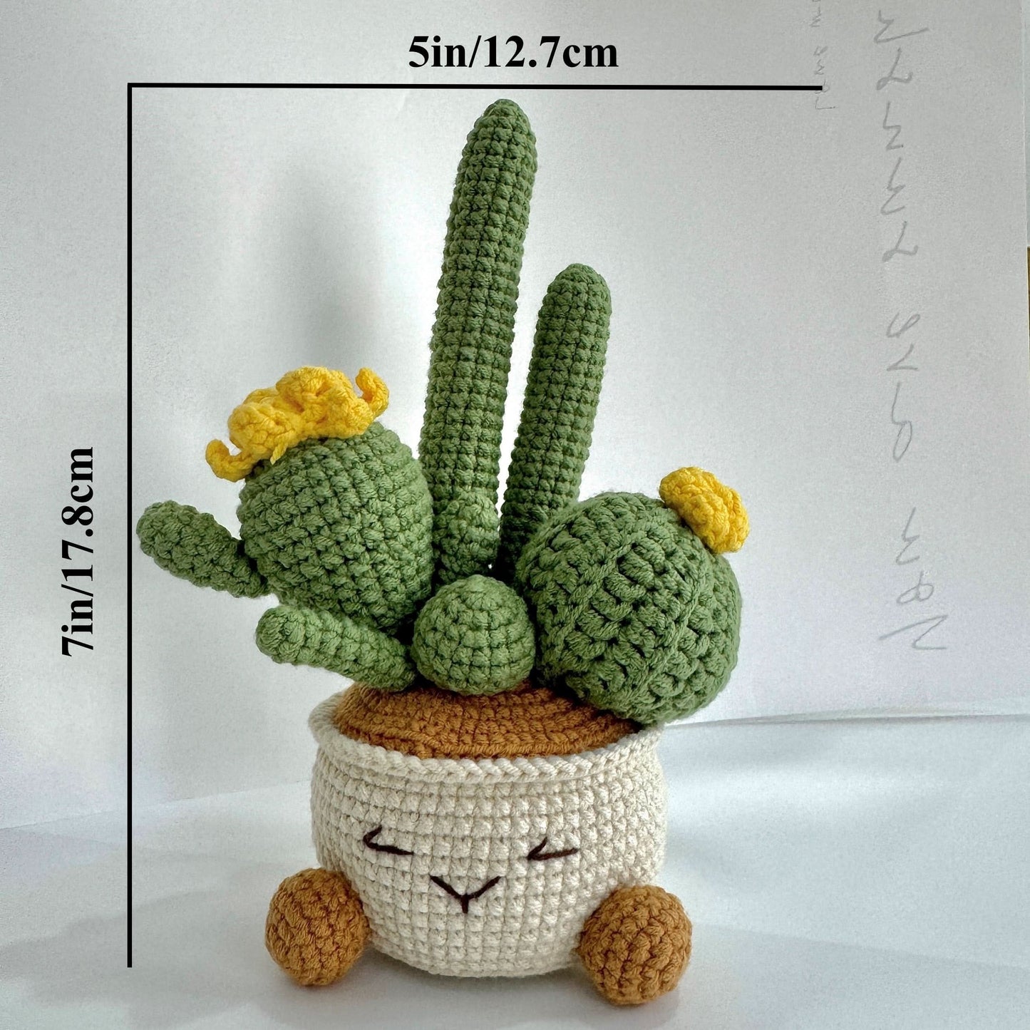 Handmade Crochet Cactus Artificial Plant with Container