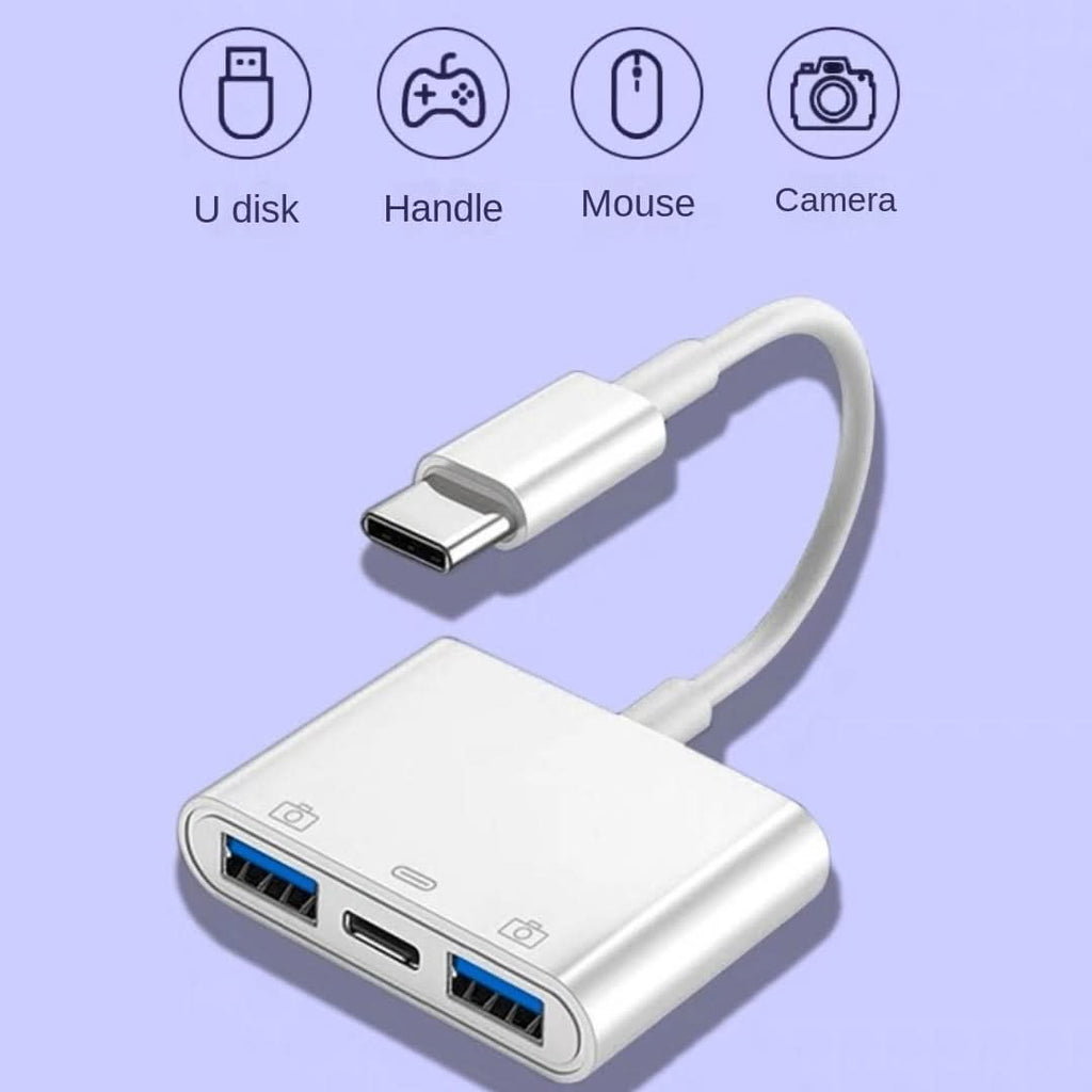 Type-C to Dual USB-A Adapter with PD