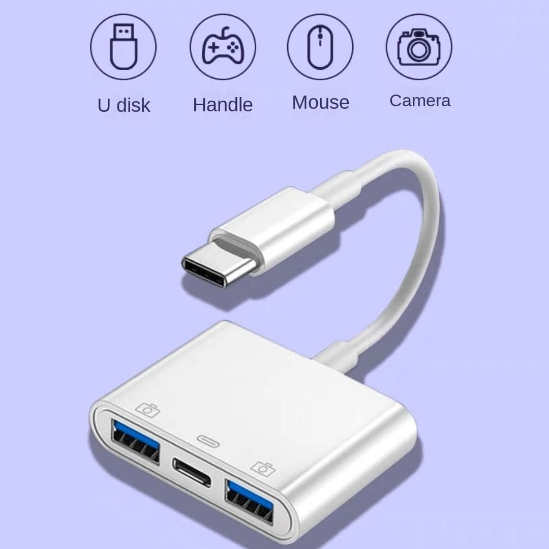 Type-C to Dual USB-A Adapter with PD