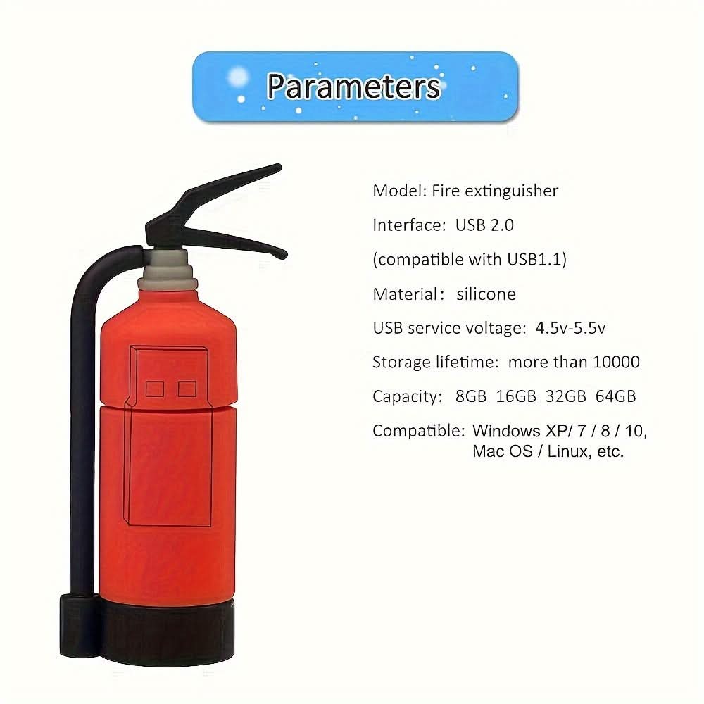 Fire Extinguisher USB 2.0 Flash Drive - 256 MB