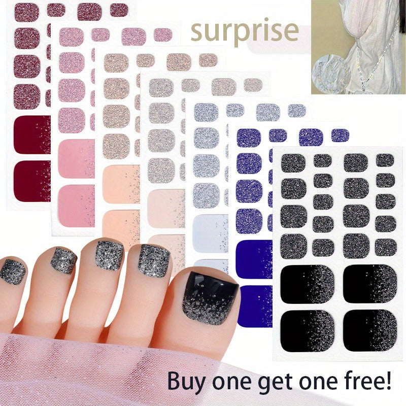 BOGO Free – Summer White Gradient Nail Polish Film with Onion Powder Shine Nail Art Stickers & Gifts