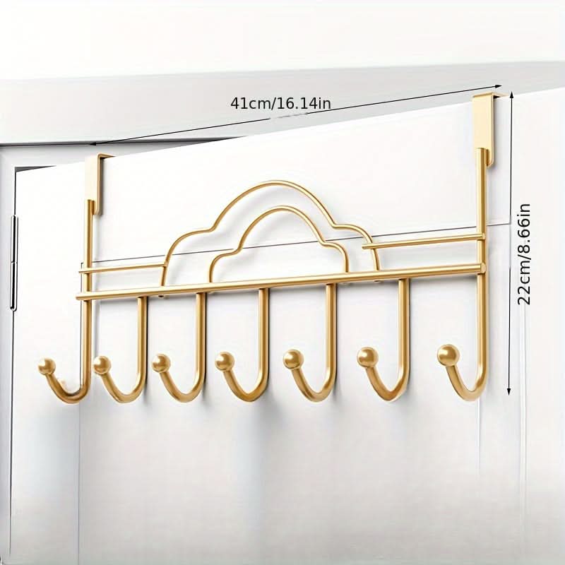 Golden Cloud Over-Door Hook Rack, No-Drill