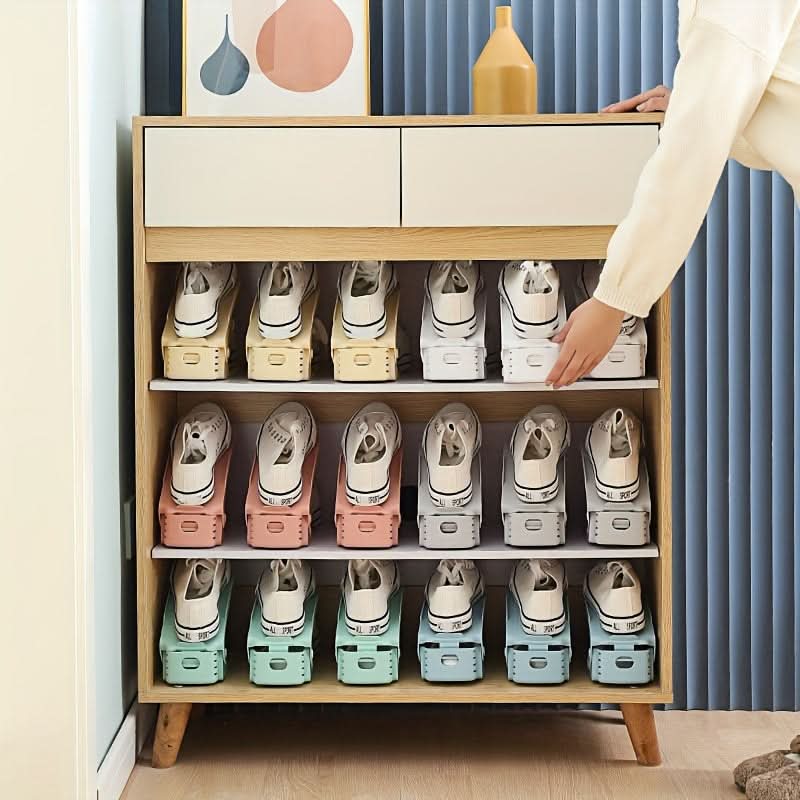 Adjustable Plastic Shoe Racks – Space-Saving & Durable