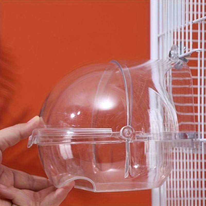 Clear Plastic Bird Bath with Cage Hook