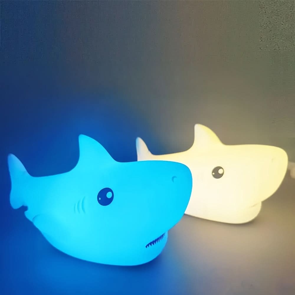 USB Rechargeable Shark Night Light, Color-Changing