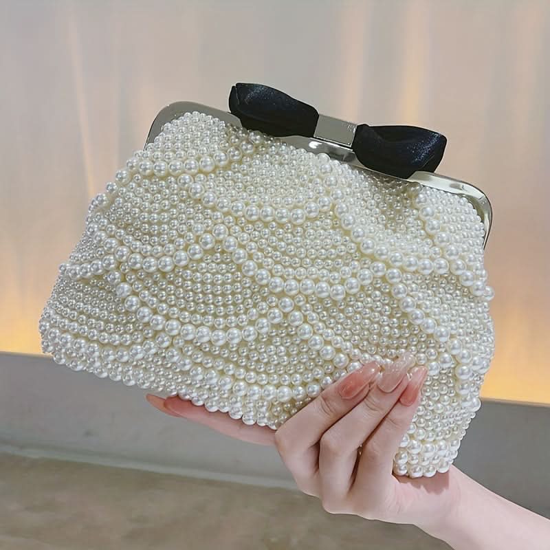 Mini Pearl Beaded Clutch Bag for Women