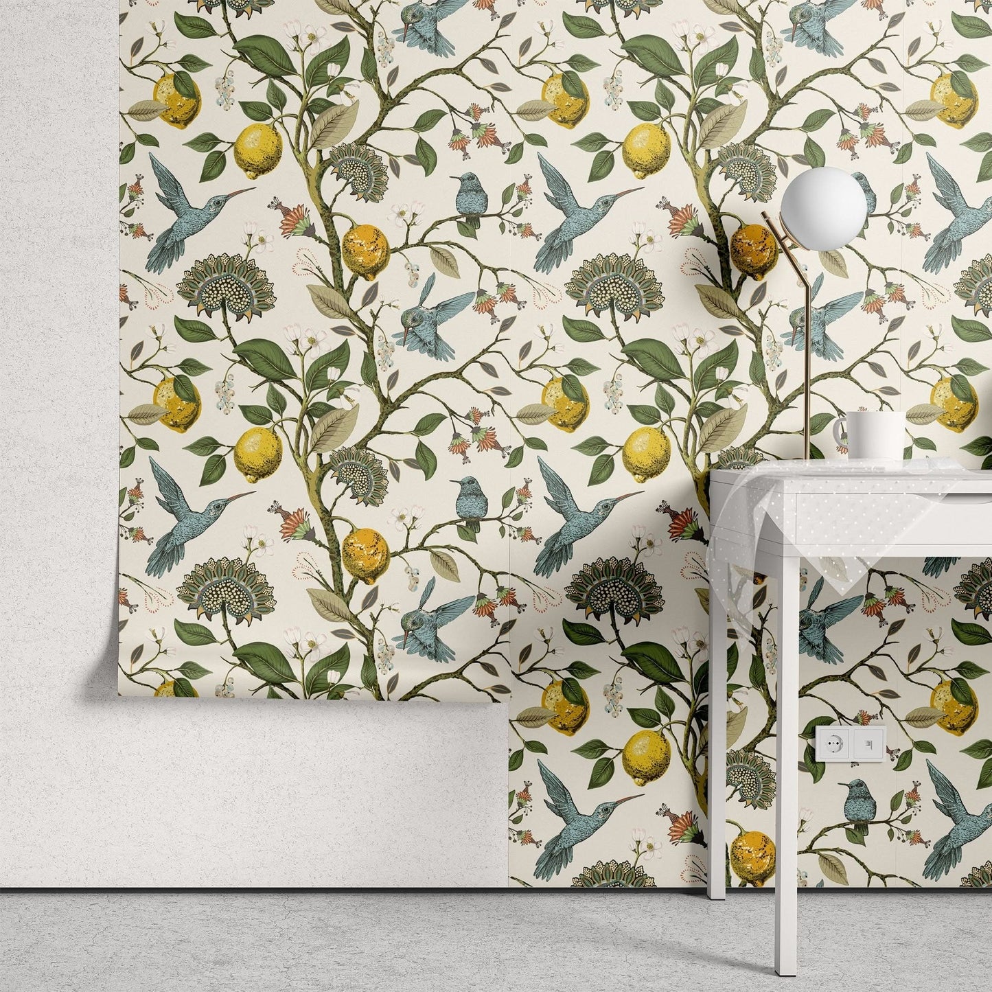 Bluebird Lemon Tree Removable Wallpaper Roll