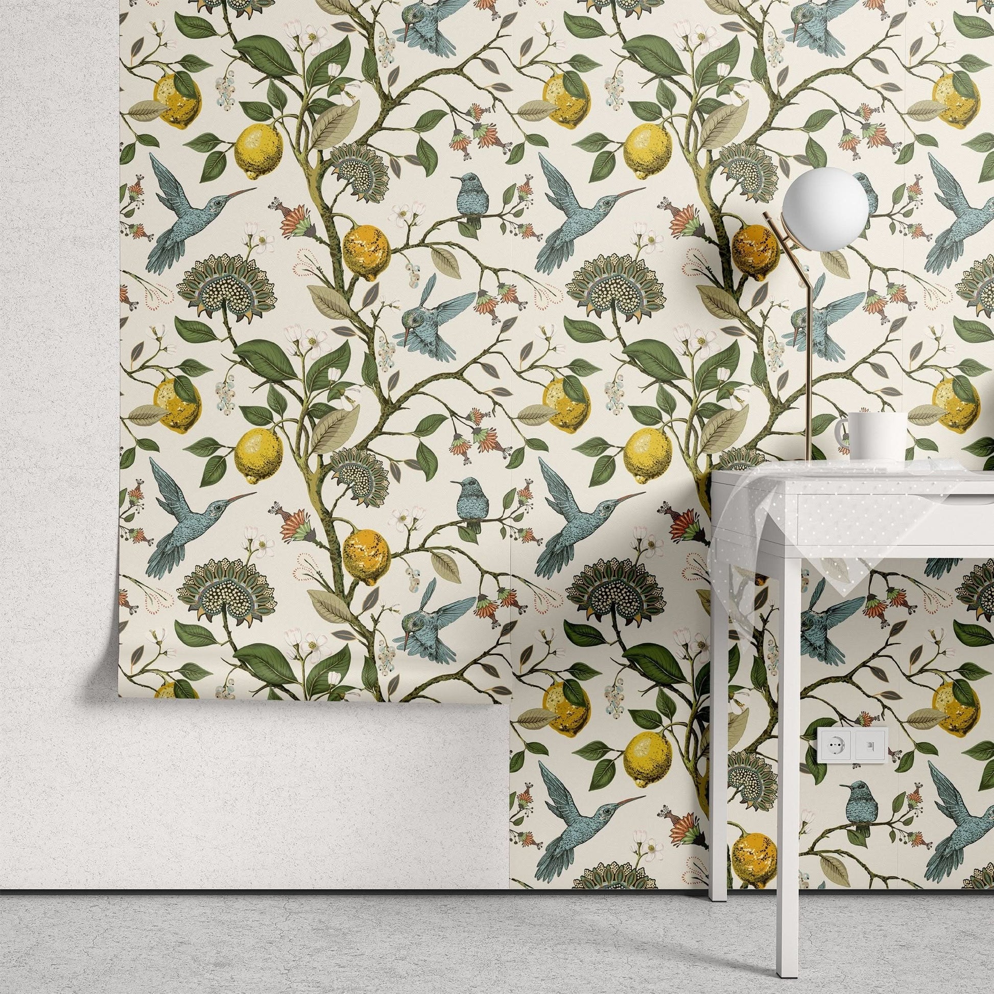 Bluebird Lemon Tree Removable Wallpaper Roll