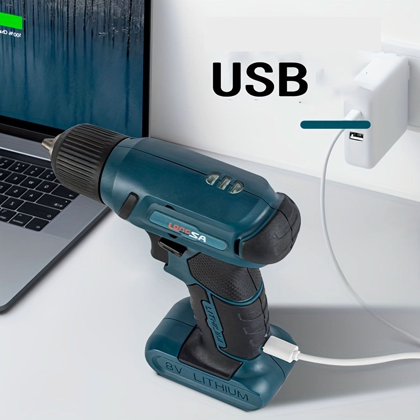 8V Li-Ion Cordless Drill Kit with LED