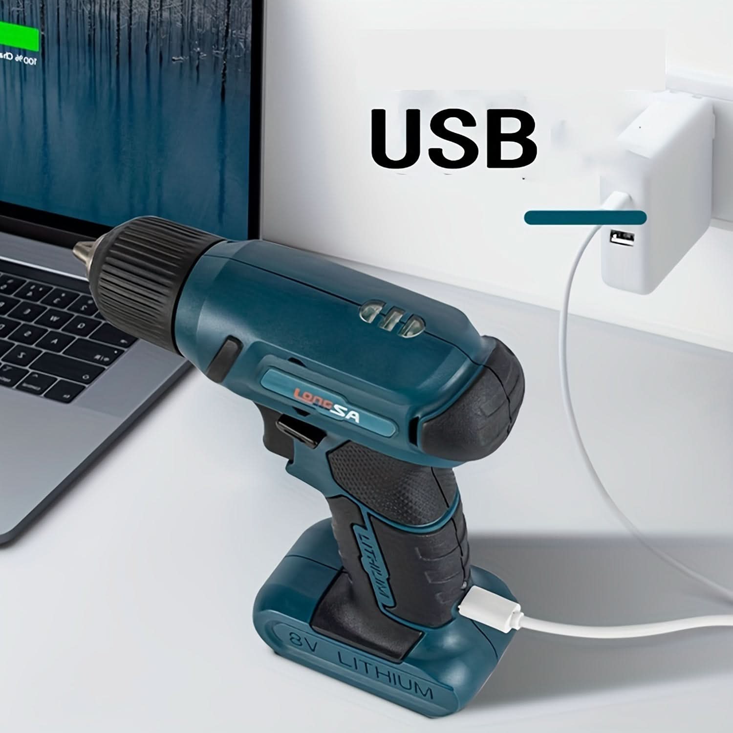 8V Li-Ion Cordless Drill Kit with LED