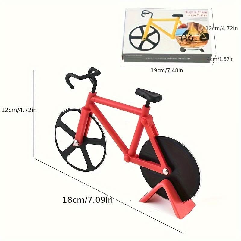 Bicycle-Shaped Pizza Cutter with Dual Stainless Steel Wheels