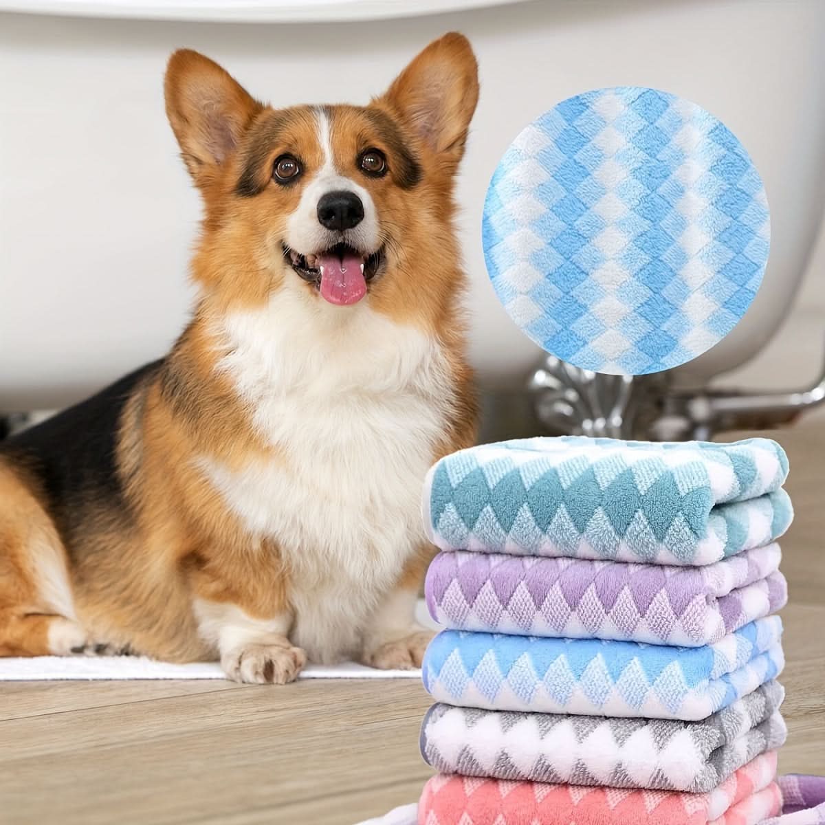 3-Pack High-Absorbent Dog Towels – Soft Coral Fleece Pet Grooming