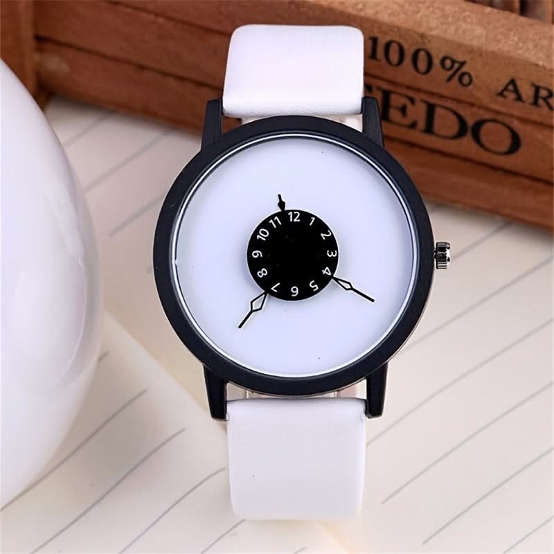 Men's Minimalist Quartz Watch – Faux Leather Strap, Casual Alloy Case