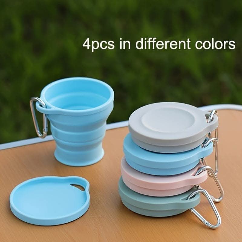 4-Piece Premium Silicone Collapsible Travel Cups