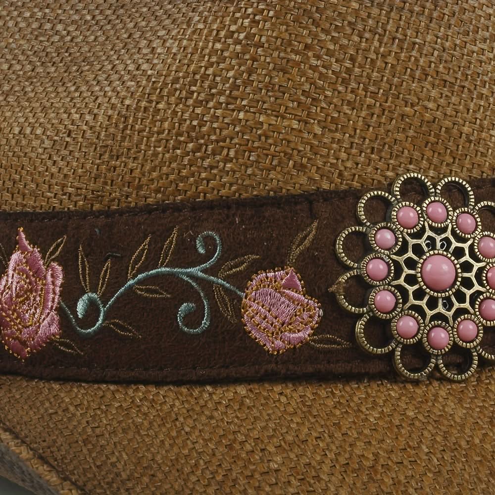 Women’s Western Cowboy Hat – Natural Straw Sun Hat