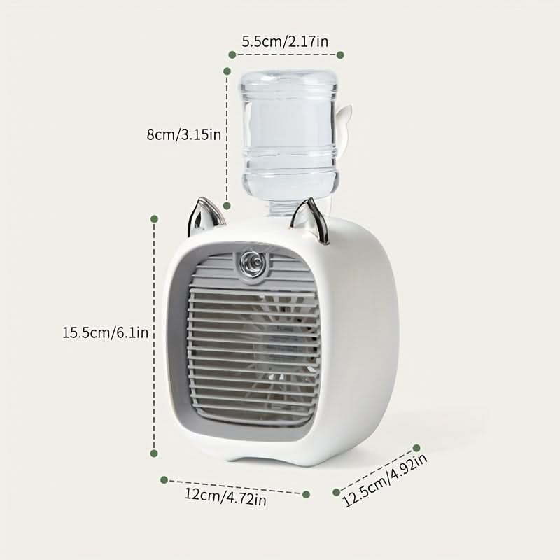 Portable USB Misting Table Fan with Humidifier – Rechargeable Cooling Fan