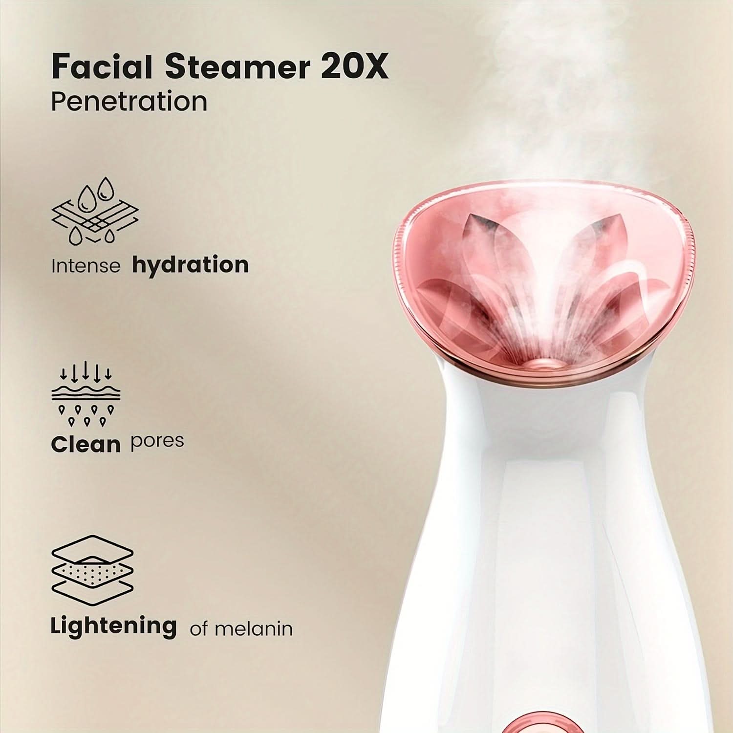 Nano Ionic Facial Steamer for Women – Home Spa Kit with Acne Tools & Headband