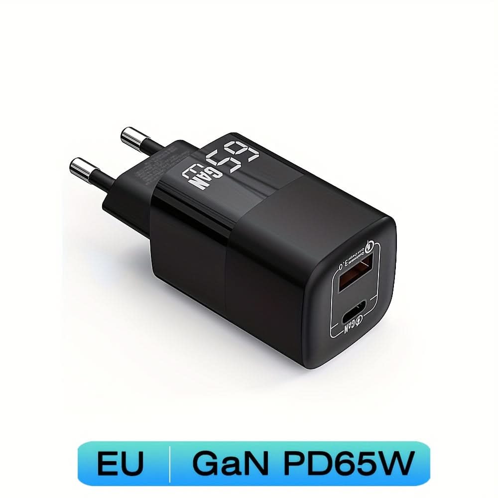 65W GaN USB-C PD Charger - Fast Charging for Laptop, iPhone, MacBook