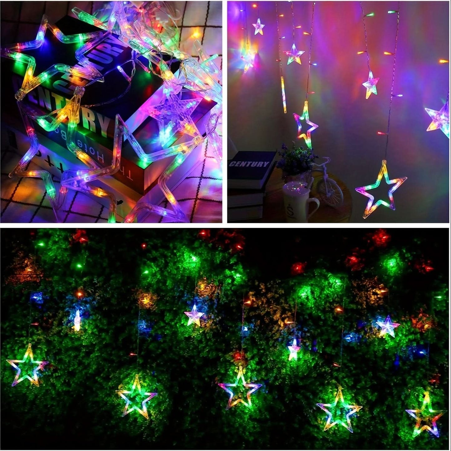 138 LED Solar Curtain Lights, Remote Control