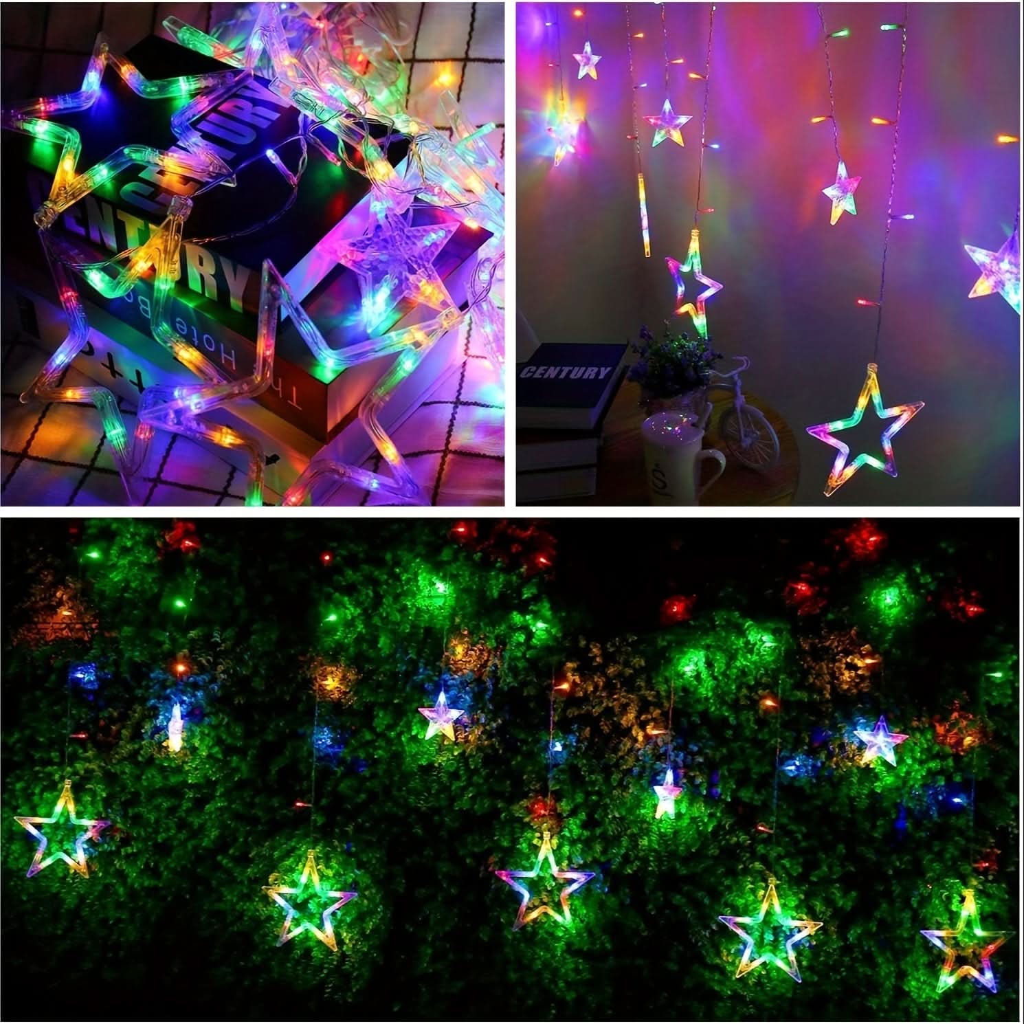 138 LED Solar Curtain Lights, Remote Control