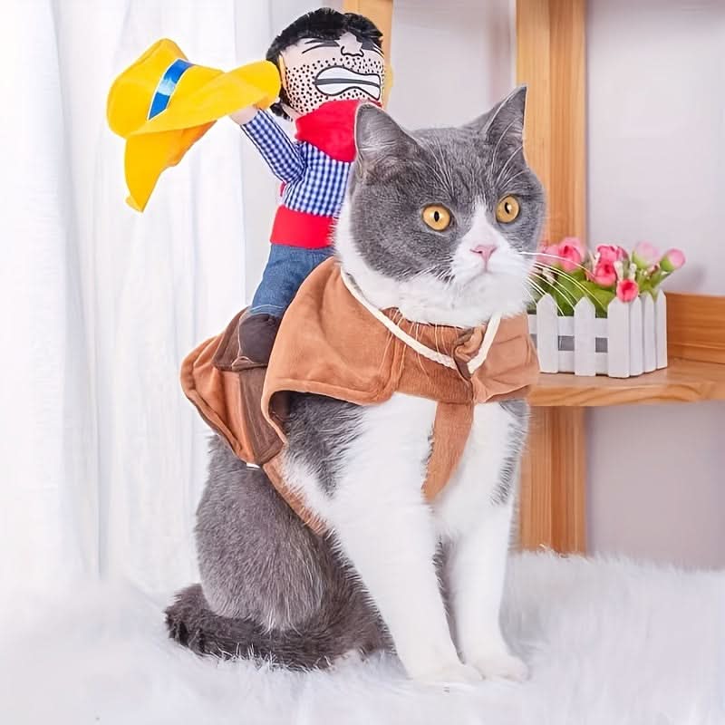 Western Cowboy Pet Costume – Fun Outfit for Medium Dogs & Cats