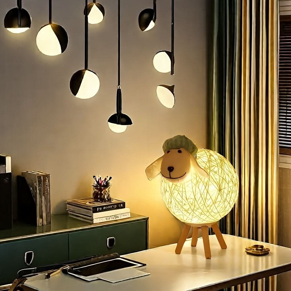 USB-Powered LED Sheep Table Lamp, Decorative