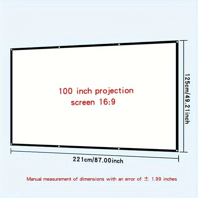 84-Inch 4K Portable Projector Screen, 3D Ready