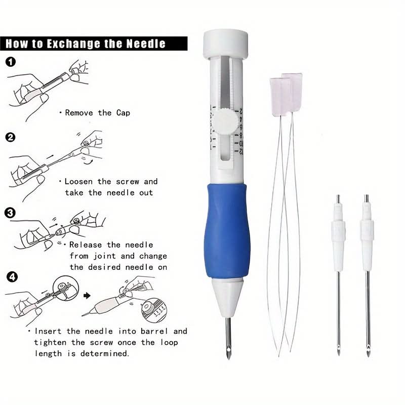 Floral Embroidery Craft Kit with Poke Needle