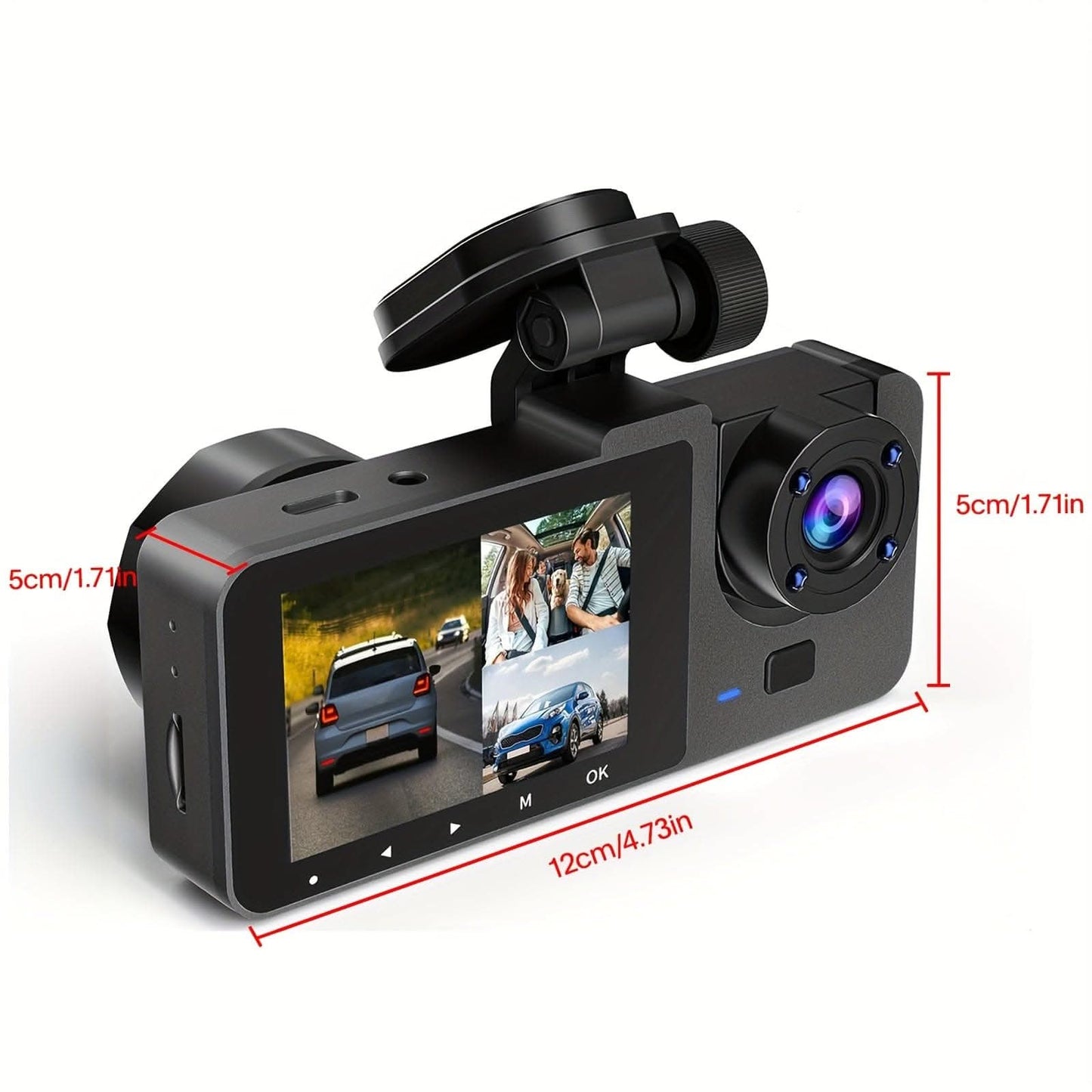 1080P  UHD Dash Cam with Front & Rear Coverage, Night Vision