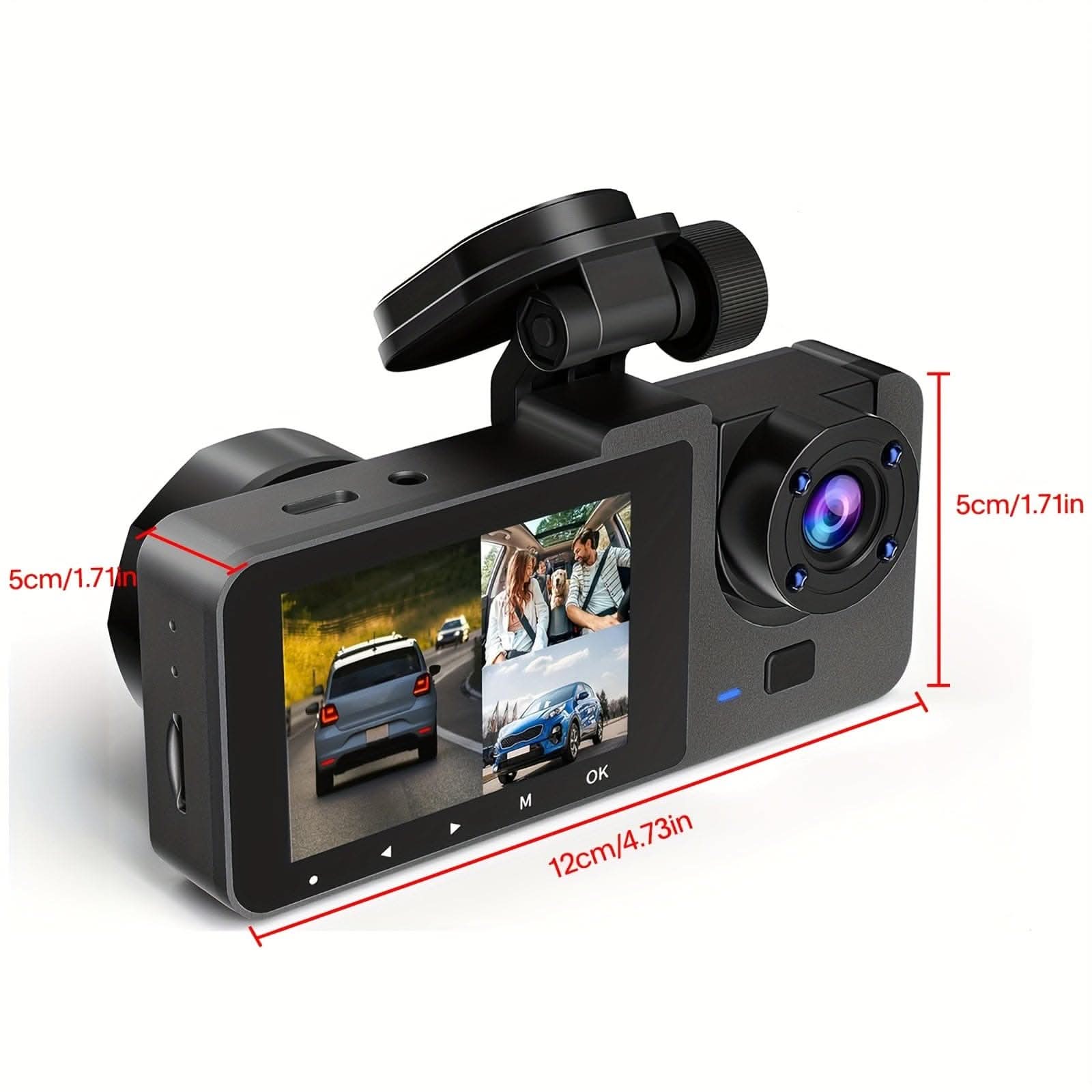 1080P  UHD Dash Cam with Front & Rear Coverage, Night Vision