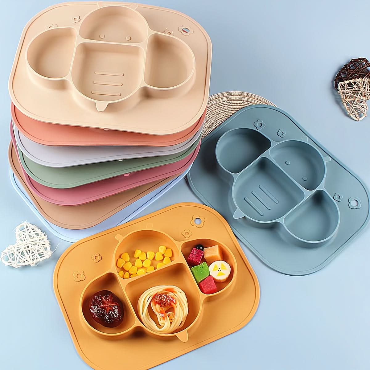 Food-Grade Bee Silicone Kids Dinner Plate