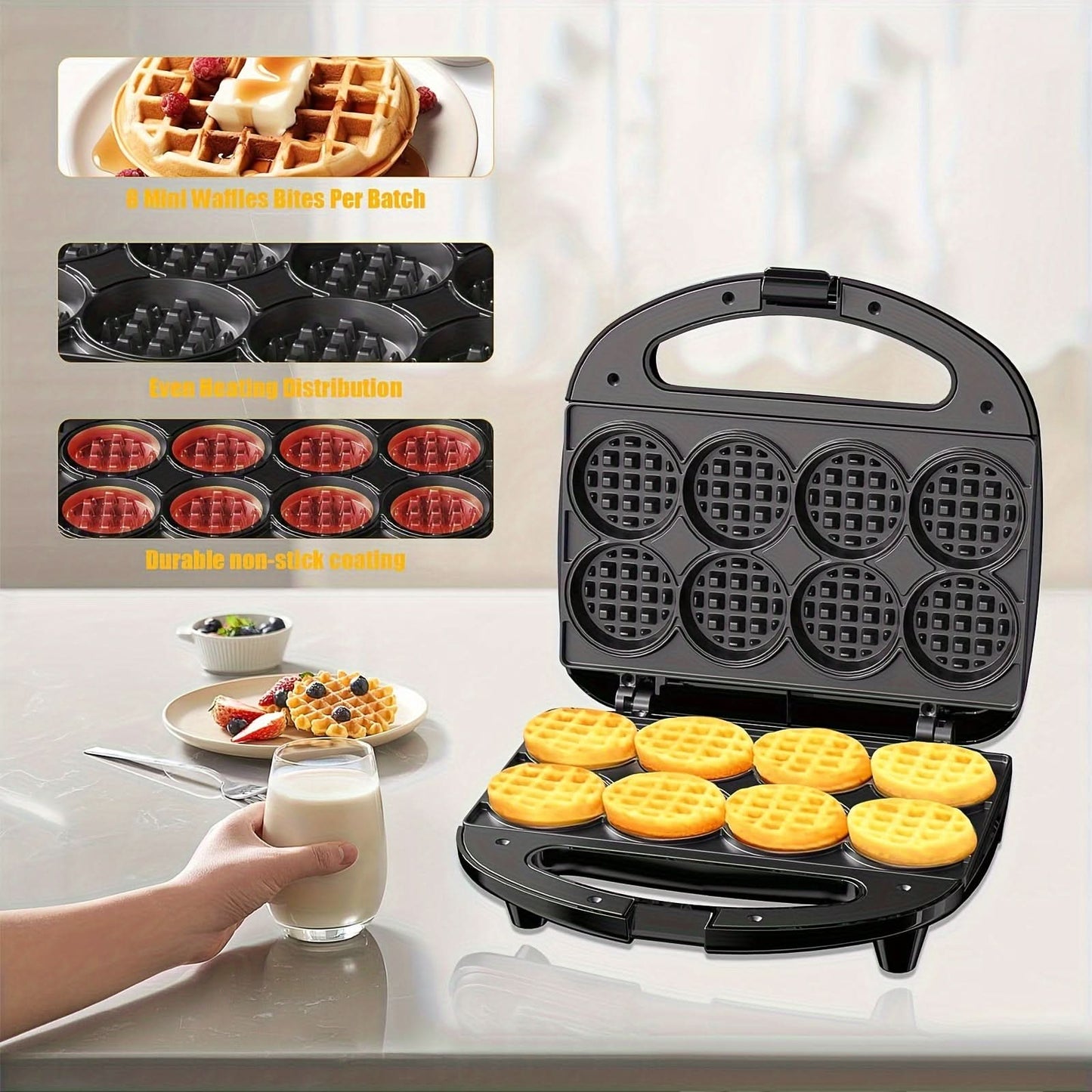 Mini Waffle Maker – Small Waffle Bites Machine