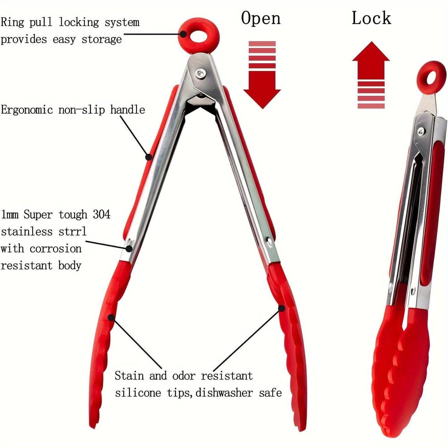 1/7pcs Mini Kitchen Tongs - 7-Inch Heat Resistant Nylon Tips