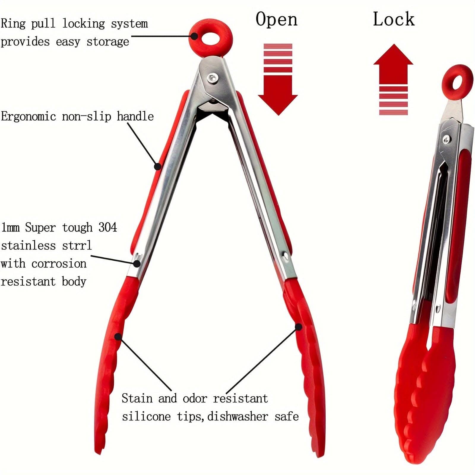 1/7pcs Mini Kitchen Tongs - 7-Inch Heat Resistant Nylon Tips
