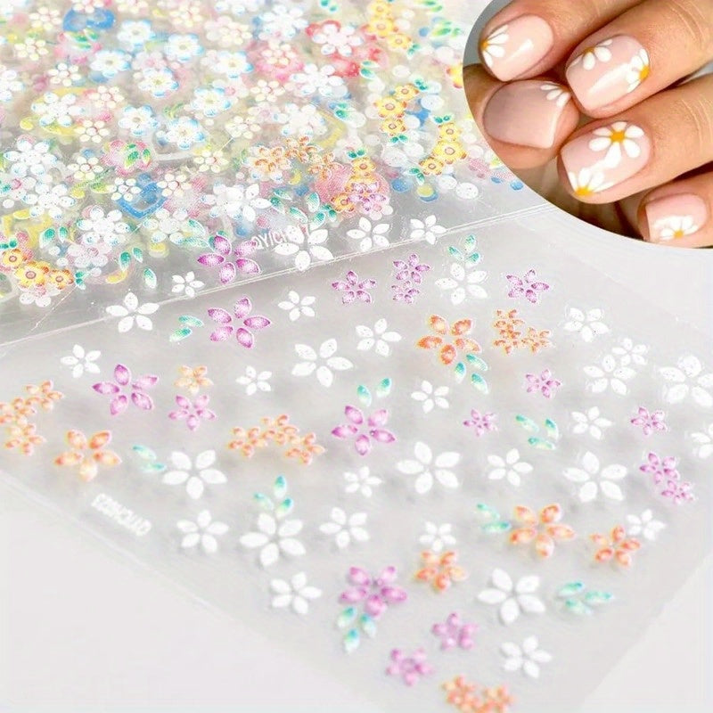 30 Sheets 3D Self-Adhesive Nail Art Stickers – Floral, Heart & Bow Designs for DIY Gel & Acrylic Nails
