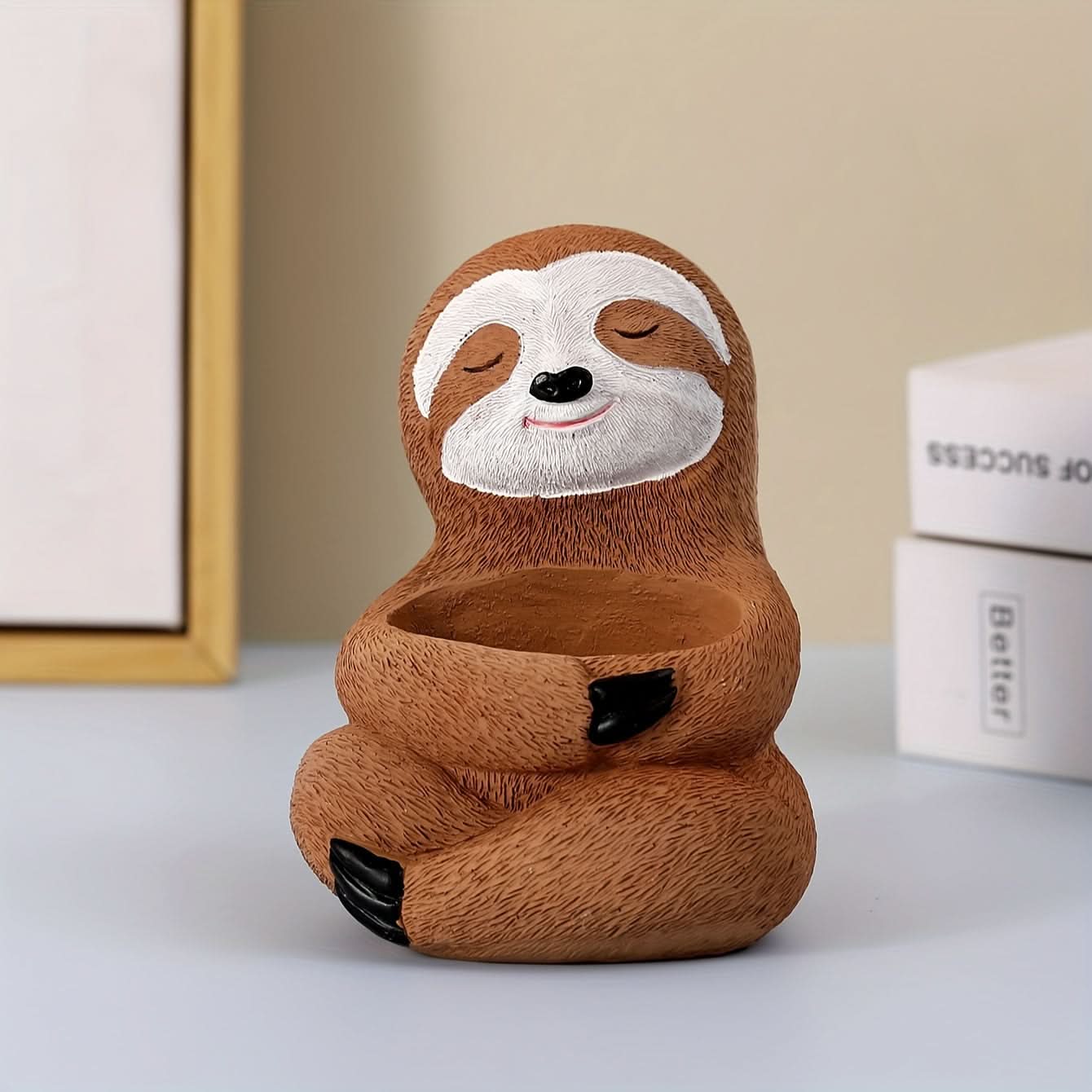 Cartoon Resin Sloth Shaped Ceramic Plant Pot