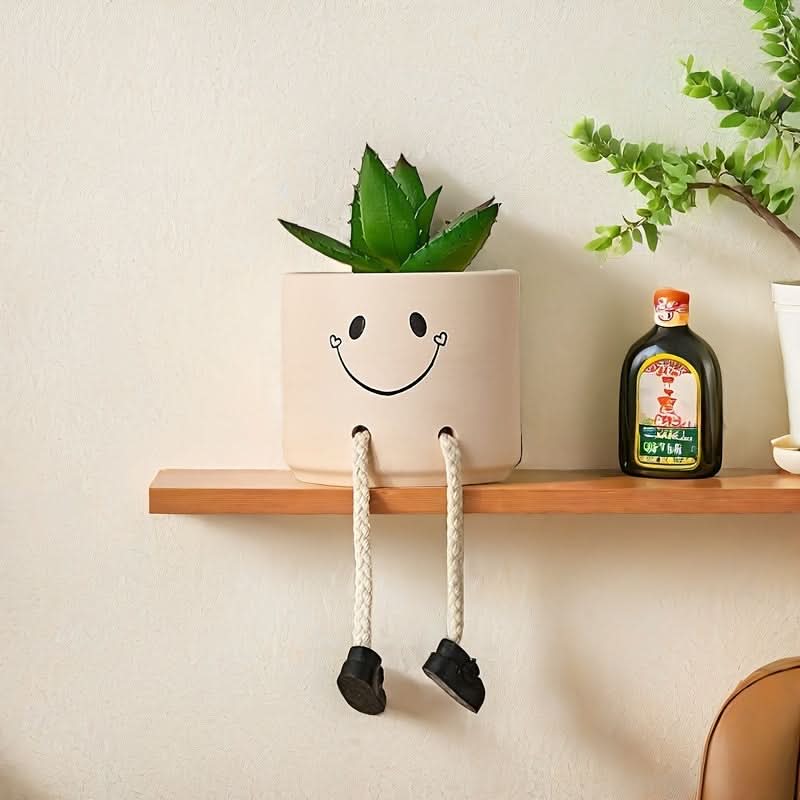 Adorable Ceramic Doll with Dangling Legs – Cute Shelf & Table Décor Gift