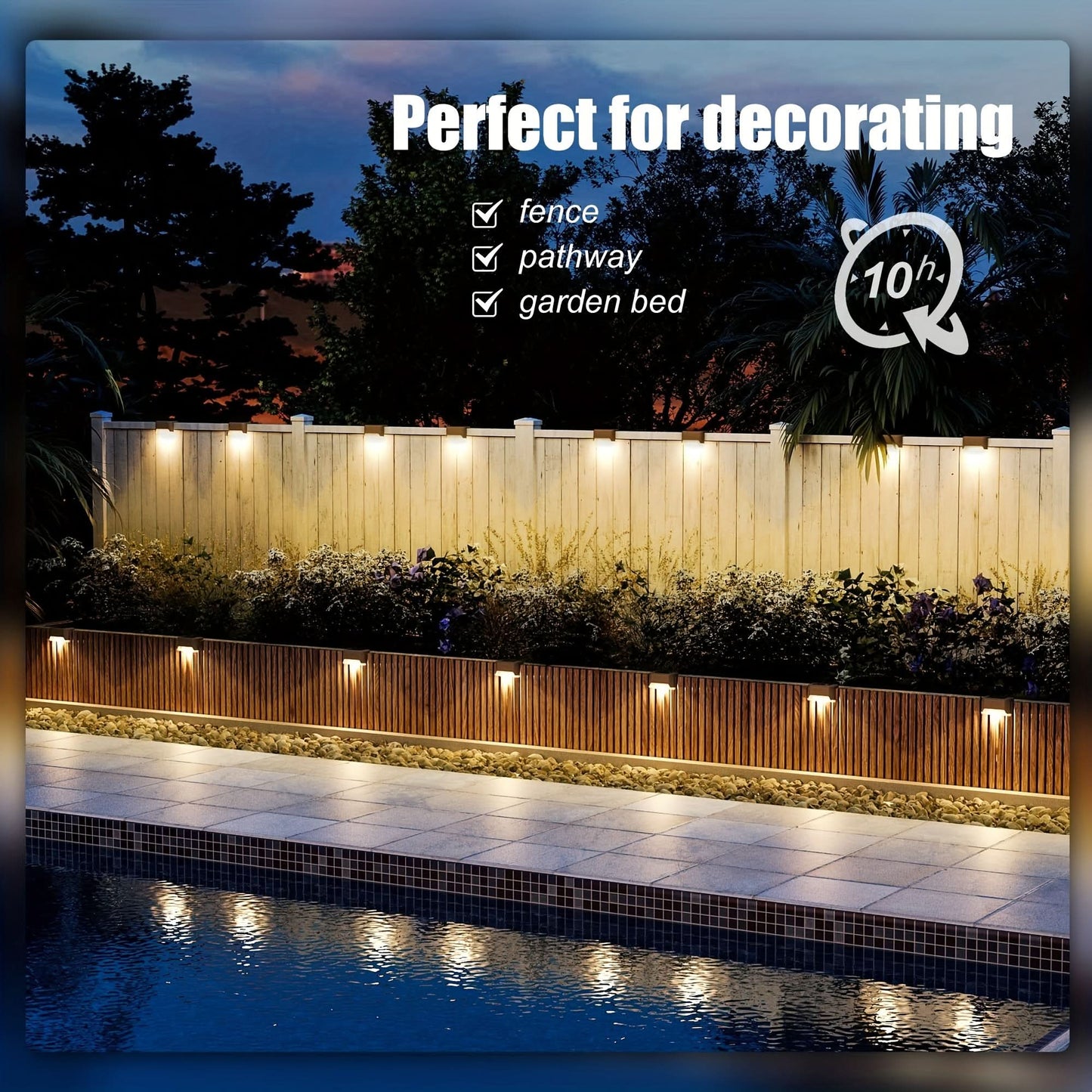 4 Pcs Solar Powered Outdoor Garden Lights - Waterproof LED