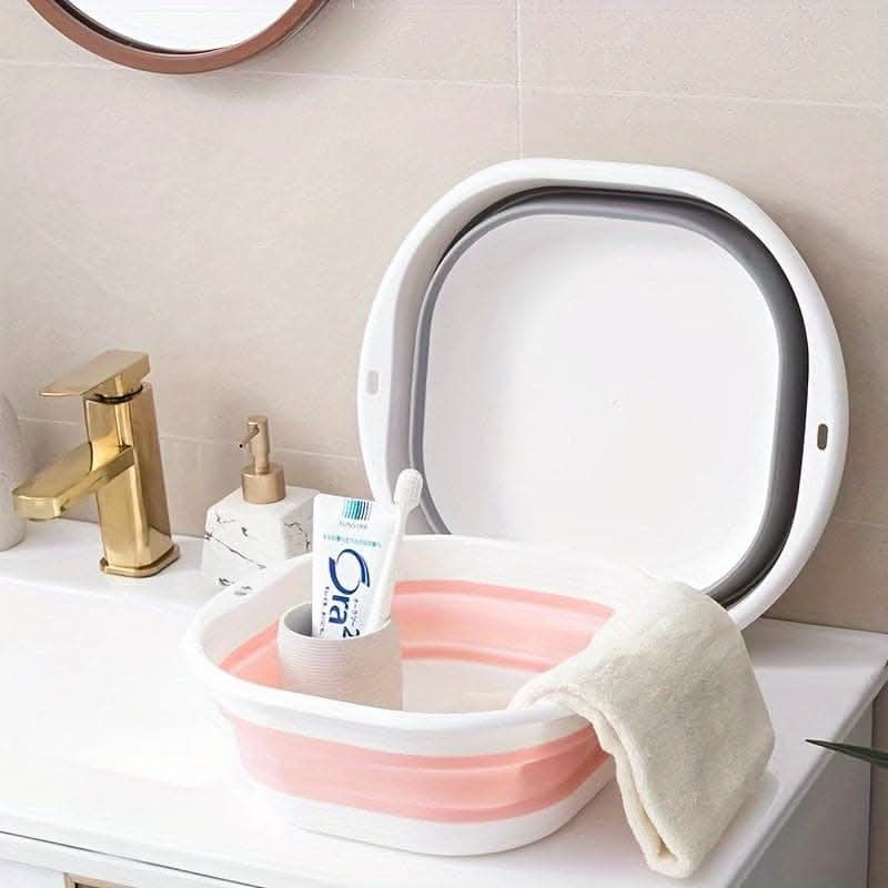 Portable Collapsible Wash Basin - Foldable Plastic Basin for Home, Dorm, and Outdoor Use