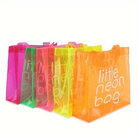 Trendy Solid Color PVC Shopping Tote Bag - Perfect for Daily Storage and Errands