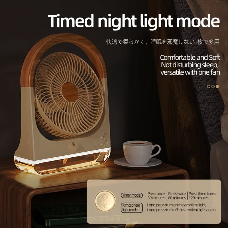 USB-Powered Evaporative Desk Fan – 3-Speed Portable Air Cooler with 180° Tilt