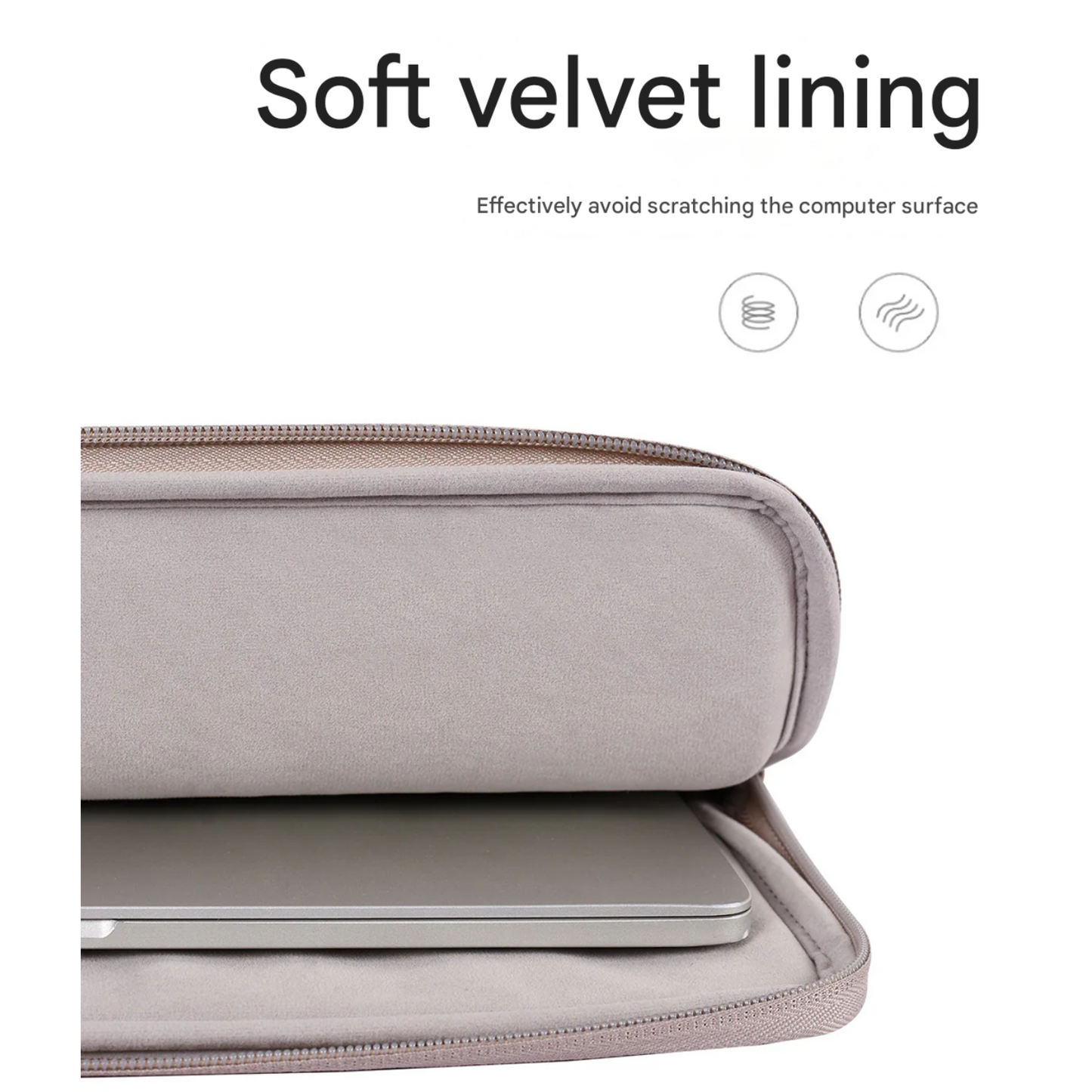 Beige PU Leather Laptop Sleeve – Waterproof & Shockproof Houndstooth Case (11–15 Inch)