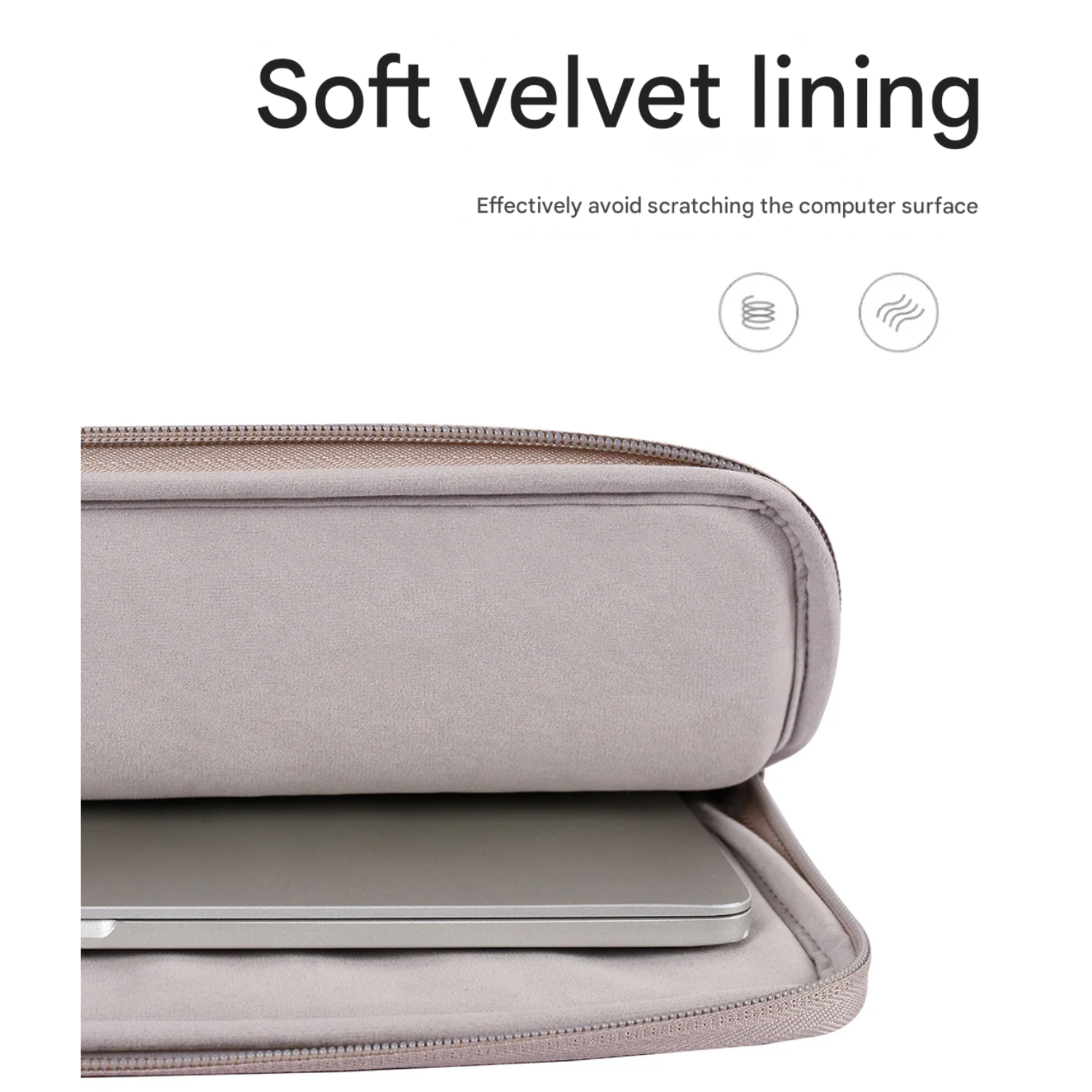Beige PU Leather Laptop Sleeve – Waterproof & Shockproof Houndstooth Case (11–15 Inch)
