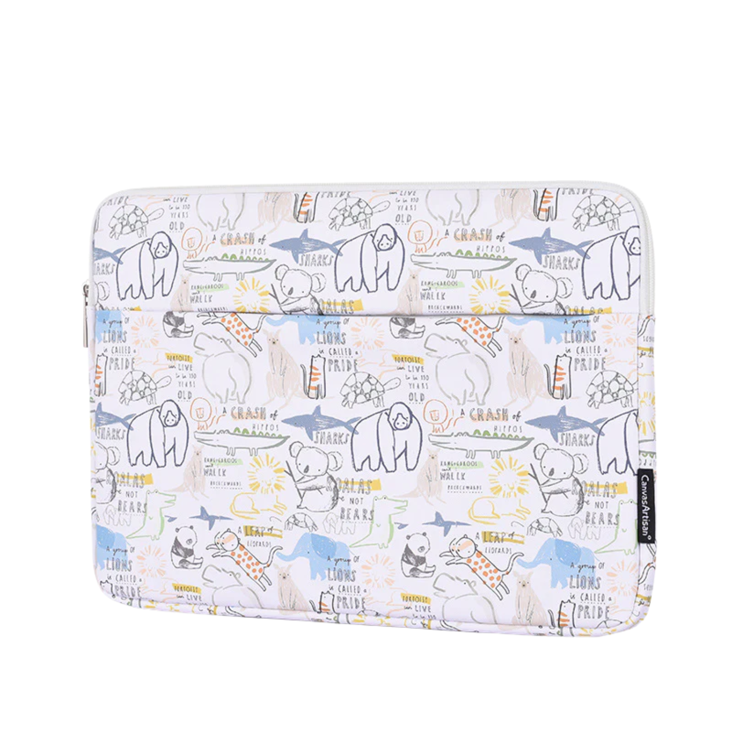 Waterproof Laptop Sleeve for 11–15 Inch – Shockproof PU Case with Safari Cartoon Print