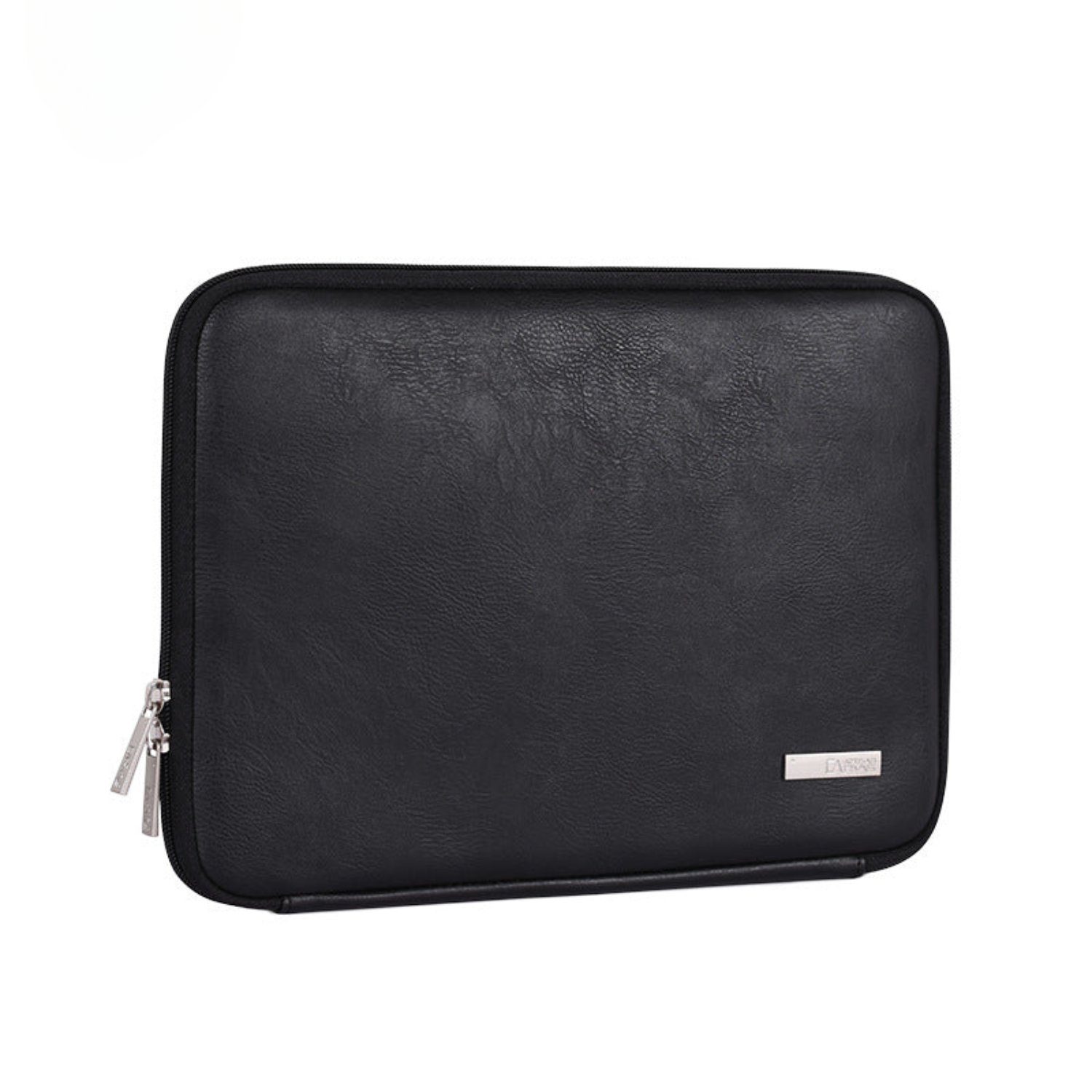 Black PU Leather Laptop Sleeve for MacBook – Shock-Resistant Zipper Case (13–16.2 Inch)