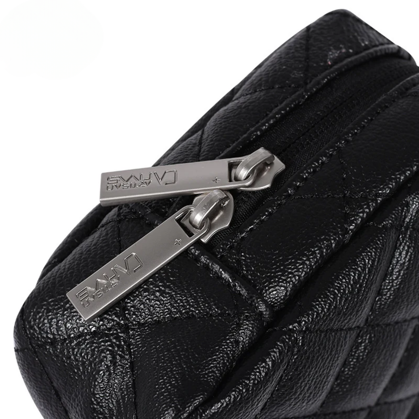 PU Leather Electronic Accessories Organizer – Quilted Travel Bag with Multi Compartments