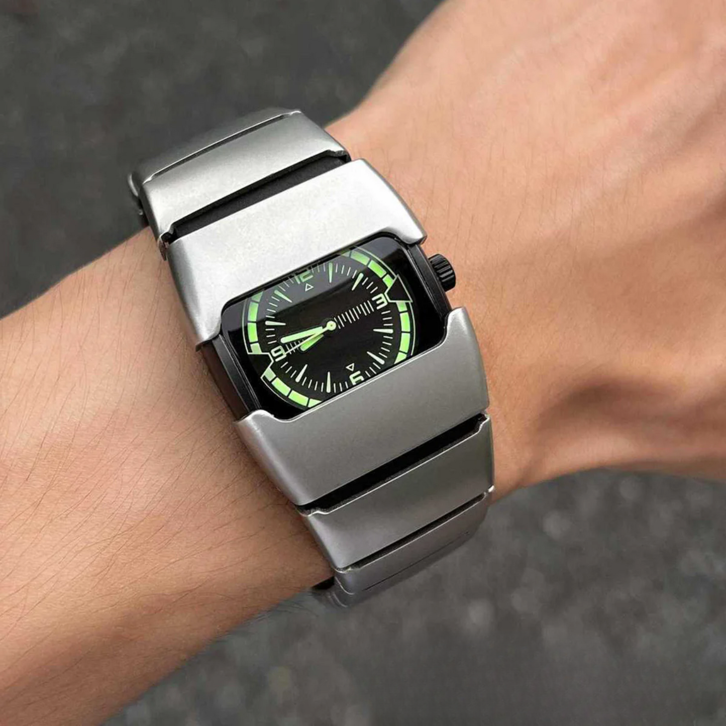Men’s Retro Quartz Watch – Waterproof Y2K Square Dial Fashion Watch with Alloy Strap