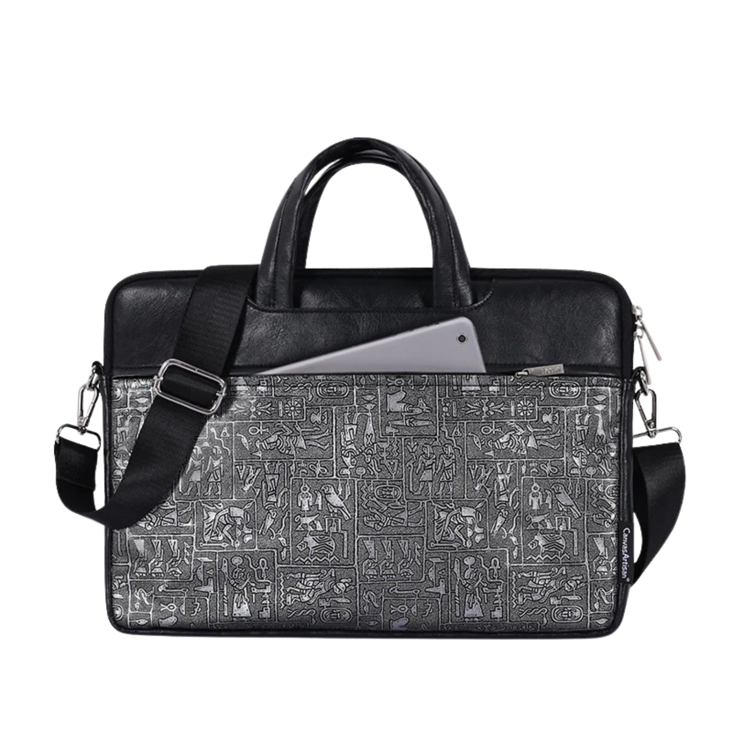 Art Line Printed PU Leather Laptop Briefcase – Waterproof Sleeve for MacBook & more (13–15" Inches)