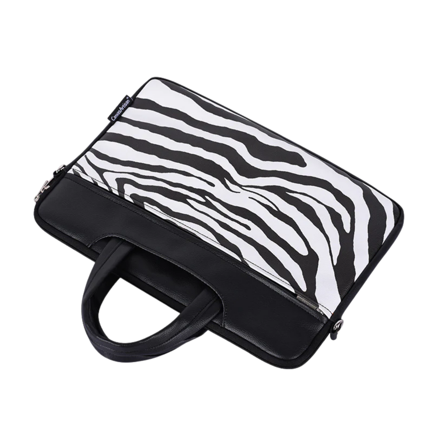 Zebra Print Laptop Case – PU Leather Waterproof Briefcase for 13–15" Laptops